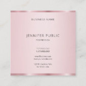 プロフェッショナルエレガントバラ金ゴールド色テンプレート スクエア名刺 (裏面)