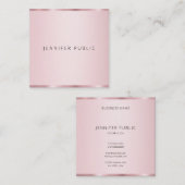 プロフェッショナルエレガントバラ金ゴールド色テンプレート スクエア名刺 (正面/裏面)