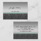 プロフェッショナルエレガントヒョウ版銀色 名刺 (正面/裏面)