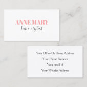 プロフェッショナルエレガントピンクグレーヘアスタイリストサロン 名刺 (正面/裏面)