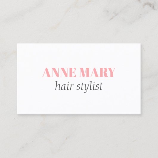 プロフェッショナルエレガントピンクグレーヘアスタイリストサロン 名刺 (正面)