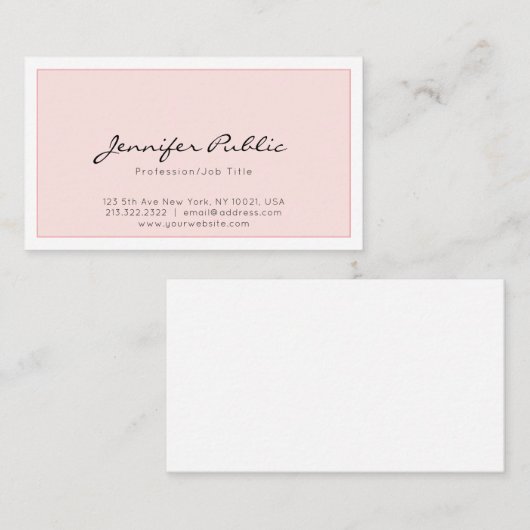 プロフェッショナルエレガントピンクミニマリストプレーントレンディー 名刺