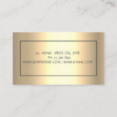 プロフェッショナルエレガントピンクロータス、金ゴールドストライプヨガ 名刺 (裏面)