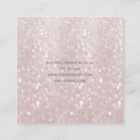 プロフェッショナルエレガントピ淡い色のンク《写真》ぼけ味真珠 スクエア名刺 (裏面)