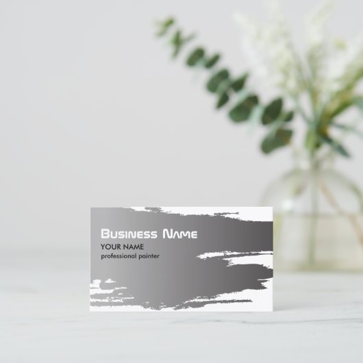 プロフェッショナルエレガントフェイクシルバー画家 名刺 (スタンド正面)
