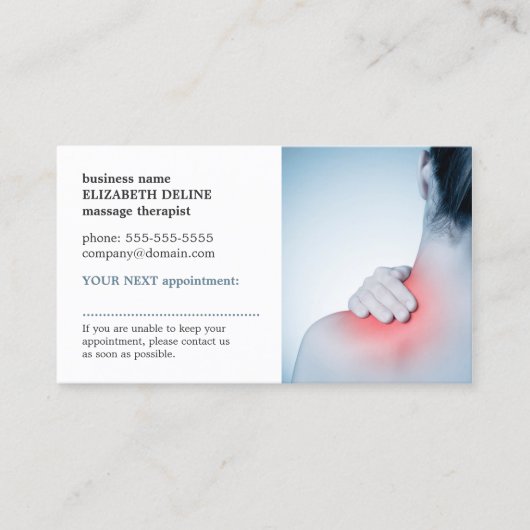 プロフェッショナルエレガントフォトマッサージの予約カード 予約カード (正面)