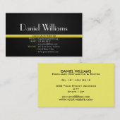 プロフェッショナルエレガントフリーユニーク・ライター・ブラック 名刺 (正面/裏面)