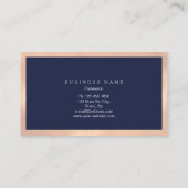 プロフェッショナルエレガントフレームメタルブルーネイビーピーチ 名刺 (裏面)
