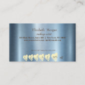 プロフェッショナルエレガントフレーム、ハートブルーメタリック ロイヤリティカード (裏面)