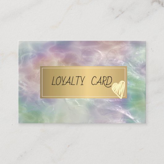 プロフェッショナルエレガントフレーム、金ゴールドハートオパールパール ロイヤリティカード (正面)