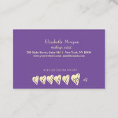 プロフェッショナルエレガントフレーム、金ゴールドハートオパールパール ロイヤリティカード (裏面)