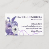 プロフェッショナルエレガントフローラ紫ホワイト開花 名刺 (正面)