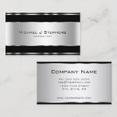 プロフェッショナルエレガントブモダンラックとシルバー 名刺 (正面/裏面)