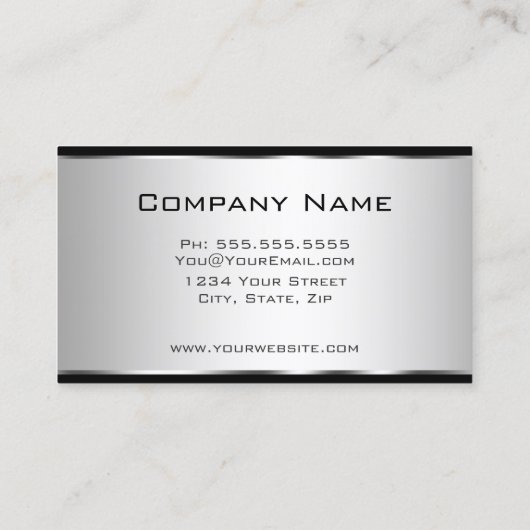 プロフェッショナルエレガントブモダンラックとシルバー 名刺 (裏面)