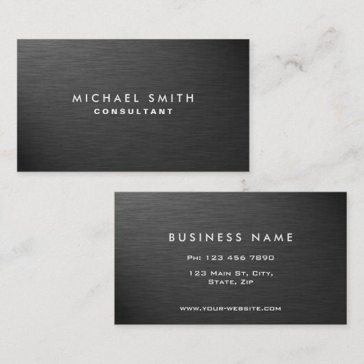 プロフェッショナルエレガントブモダンラック平金属 名刺 (正面/裏面)