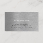 プロフェッショナルエレガントブラシ付きスチールグレー 名刺 (裏面)