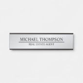 プロフェッショナルエレガントブラックとシルバー サインプレート (正面)