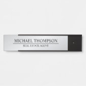 プロフェッショナルエレガントブラックとシルバー サインプレート (正面)