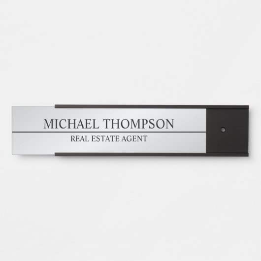 プロフェッショナルエレガントブラックとシルバー サインプレート (正面)