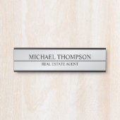 プロフェッショナルエレガントブラックとシルバー サインプレート (正面)