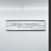 プロフェッショナルエレガントブラックとシルバー サインプレート