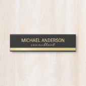 プロフェッショナルエレガントブラックと金ゴールド サインプレート (正面)