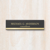 プロフェッショナルエレガントブラックと金ゴールド サインプレート (正面)