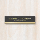 プロフェッショナルエレガントブラックと金ゴールド サインプレート (正面)