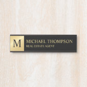 プロフェッショナルエレガントブラックと金ゴールド サインプレート (正面)