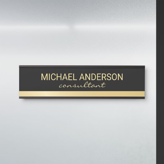 プロフェッショナルエレガントブラックと金ゴールド サインプレート
