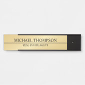 プロフェッショナルエレガントブラックと金ゴールド サインプレート (正面)