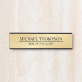 プロフェッショナルエレガントブラックと金ゴールド サインプレート (正面)