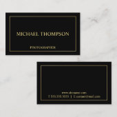 プロフェッショナルエレガントブラックと金ゴールド 名刺 (正面/裏面)