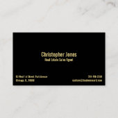 プロフェッショナルエレガントブラックパーソナライズされた金ゴールド 名刺 (正面)