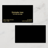 プロフェッショナルエレガントブラックパーソナライズされた金ゴールド 名刺 (正面/裏面)