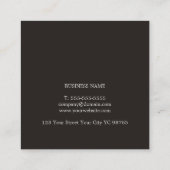 プロフェッショナルエレガントブラックフェイクシルバーコンサルタント スクエア名刺 (裏面)