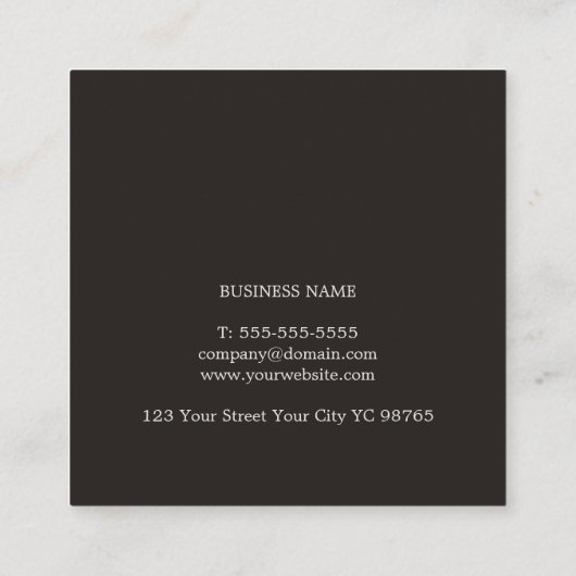 プロフェッショナルエレガントブラックフェイクシルバーコンサルタント スクエア名刺 (裏面)
