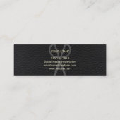 プロフェッショナルエレガントブラックレザーとはっきりした文字 スキニー名刺 (裏面)