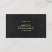 プロフェッショナルエレガントブラックレザーとはっきりした文字 名刺 (裏面)