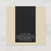 プロフェッショナルエレガントブラックレザー/ブラック スクエア名刺 (裏面)