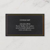 プロフェッショナルエレガントブラックレザー |黄色 名刺 (裏面)