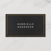 プロフェッショナルエレガントブラックレザー |黄色 名刺 (正面)