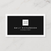 プロフェッショナルエレガントブラック白縁ど白ロゴ 名刺 (正面)