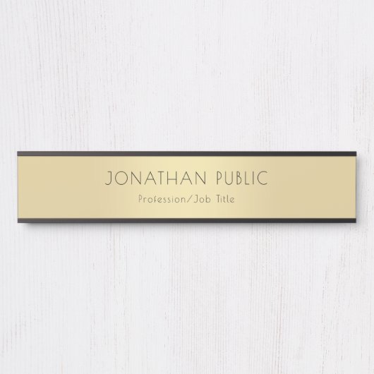 プロフェッショナルエレガントブラック金ゴールドグラマーテンプレート サインプレート (正面)