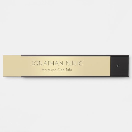 プロフェッショナルエレガントブラック金ゴールドグラマーテンプレート サインプレート (正面)