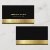 プロフェッショナルエレガントブラック金ゴールドシルクフィニッシュラグジュアリー 名刺 (正面/裏面)