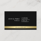 プロフェッショナルエレガントブラック金ゴールドシンプルプレーン 名刺 (正面)