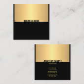 プロフェッショナルエレガントブラック金ゴールドテンプレートモダン スクエア名刺 (正面/裏面)