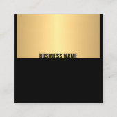 プロフェッショナルエレガントブラック金ゴールドテンプレートモダン スクエア名刺 (正面)