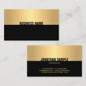 プロフェッショナルエレガントブラック金ゴールドモダンテンプレート 名刺 (正面/裏面)